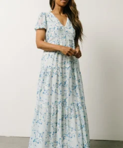Maxi Dresses Karina Tiered Maxi Dress | Blue Paisley 8 Maxi Dresses Karina Tiered Maxi Dress | Blue Paisley