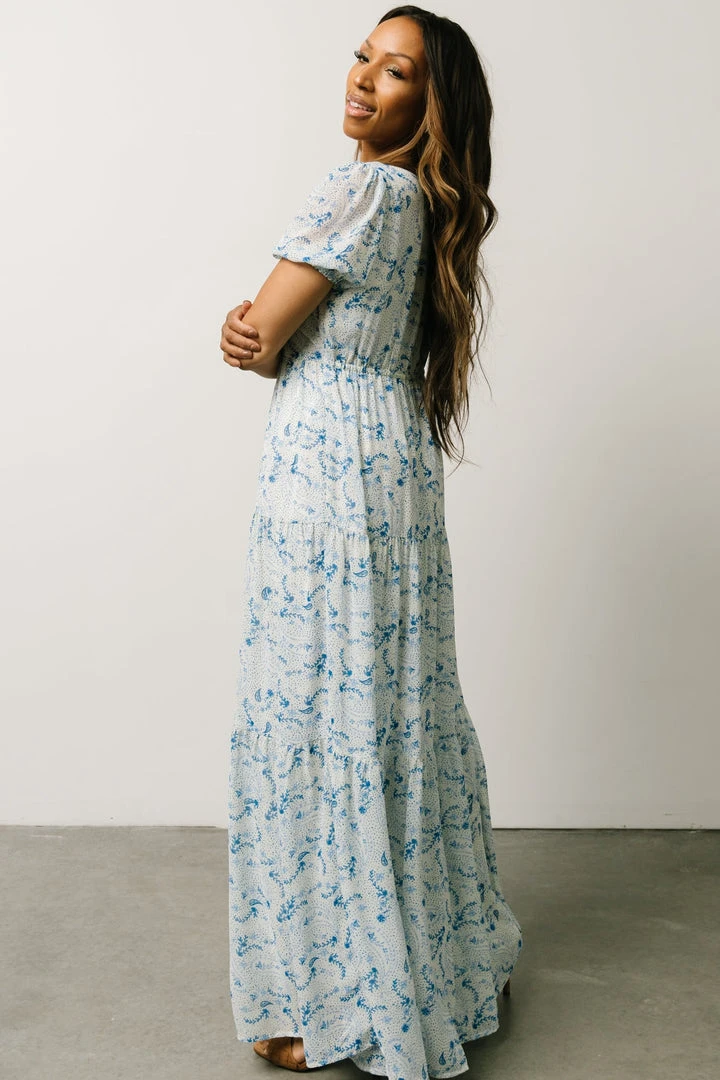 Maxi Dresses Karina Tiered Maxi Dress | Blue Paisley Maxi Dresses Karina Tiered Maxi Dress | Blue Paisley