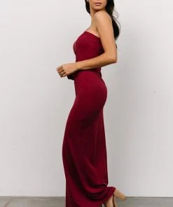 DD Karis One Shoulder Maxi Dress | Burgundy 8 DD Karis One Shoulder Maxi Dress | Burgundy
