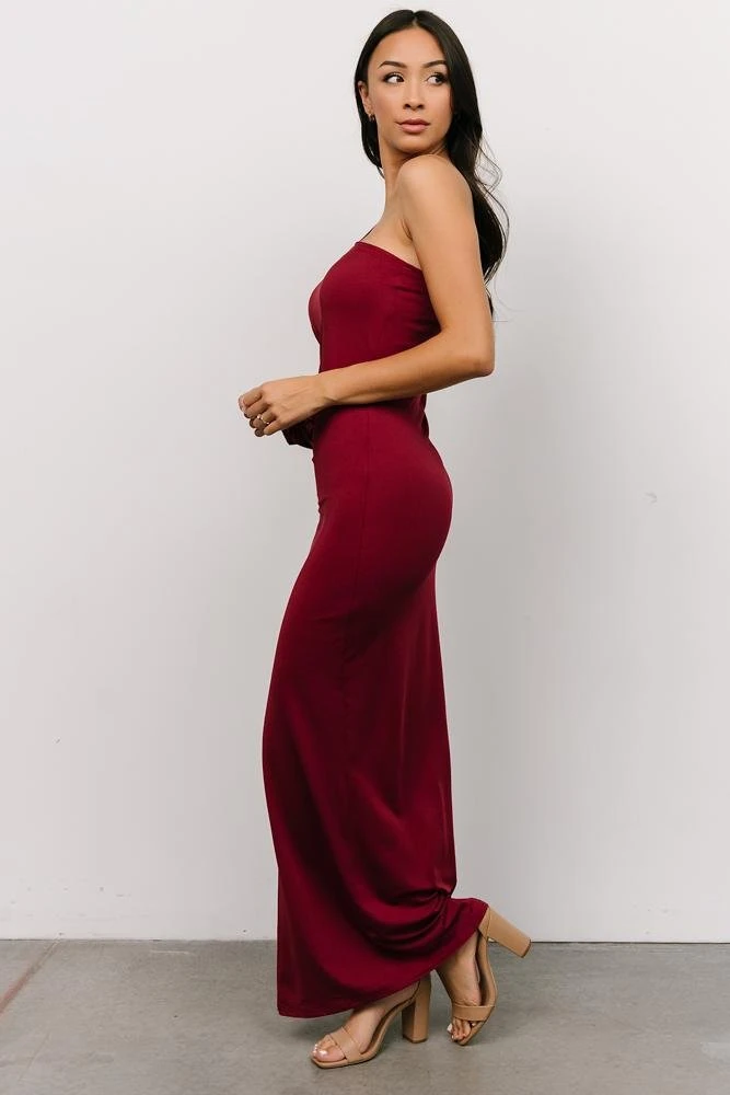 DD Karis One Shoulder Maxi Dress | Burgundy 4 DD Karis One Shoulder Maxi Dress | Burgundy