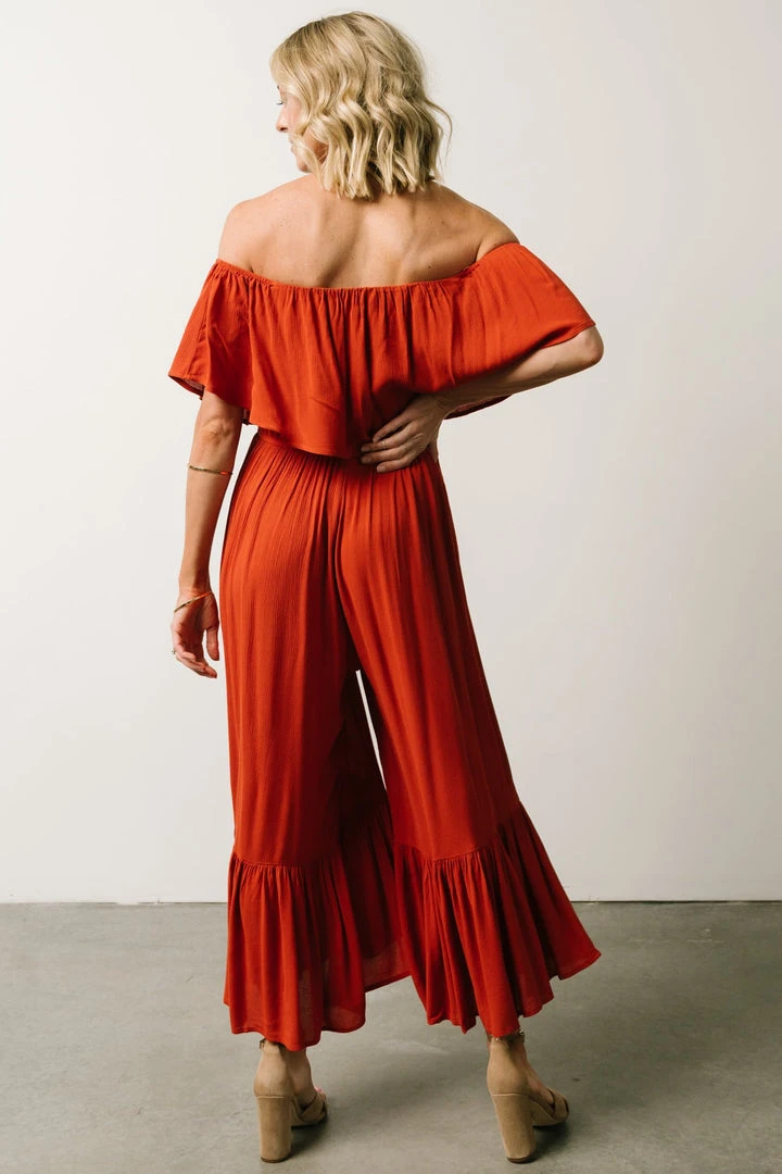 DD Karma Wide Leg Jumpsuit | Rust 7 DD Karma Wide Leg Jumpsuit | Rust