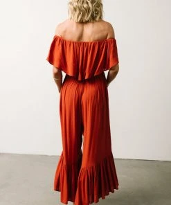 DD Karma Wide Leg Jumpsuit | Rust 13 DD Karma Wide Leg Jumpsuit | Rust