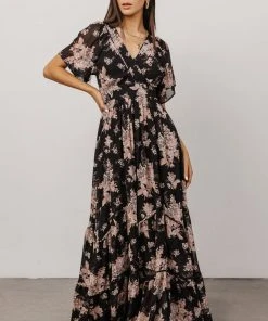 BB Custom Katherine Maxi Dress | Black + Blush Floral Dresses