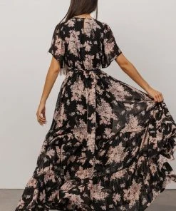 BB Custom Katherine Maxi Dress | Black + Blush Floral Dresses