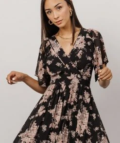 BB Custom Katherine Maxi Dress | Black + Blush Floral Dresses