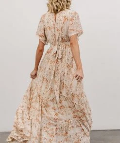 BB Custom Dresses Katherine Maxi Dress | Cream + Rust Floral