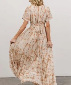 BB Custom Dresses Katherine Maxi Dress | Cream + Rust Floral