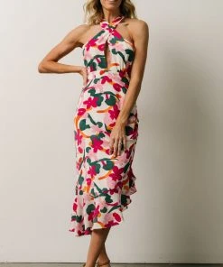 SL Kathy Midi Dress | Fuchsia Multi Floral