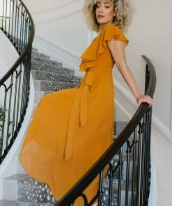 BB Custom Katya Ruffle Maxi Dress | Amber Dresses