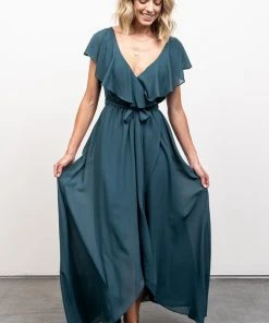 BB Custom Dresses Katya Ruffle Maxi Dress | Dusty Topaz