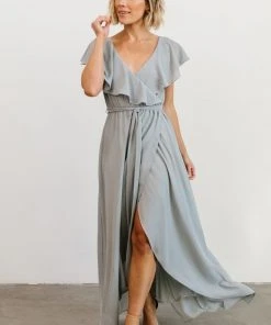 BB Custom Dresses Katya Ruffle Maxi Dress | Light Blue