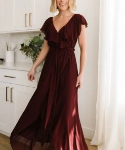 BB Custom Dresses Katya Ruffle Maxi Dress | Mulberry