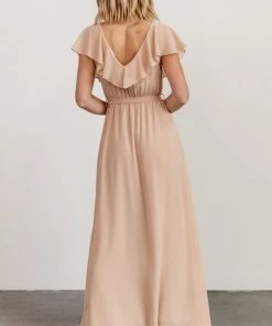 BB Custom Katya Ruffle Maxi Dress | Natural