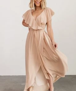 BB Custom Katya Ruffle Maxi Dress | Natural