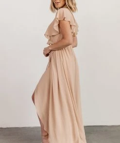BB Custom Katya Ruffle Maxi Dress | Natural