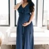 BB Custom Katya Ruffle Maxi Dress | Navy Dresses