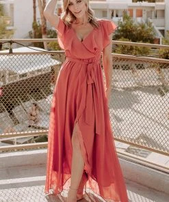 BB Custom Dresses Katya Ruffle Maxi Dress | Rosewood