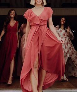 BB Custom Dresses Katya Ruffle Maxi Dress | Rosewood