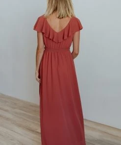 BB Custom Dresses Katya Ruffle Maxi Dress | Rosewood