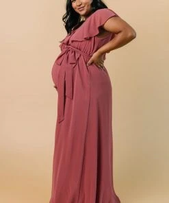 BB Custom Dresses Katya Ruffle Maxi Dress | Rosewood