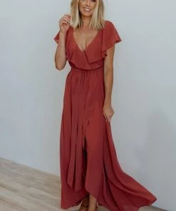 BB Custom Dresses Katya Ruffle Maxi Dress | Rosewood