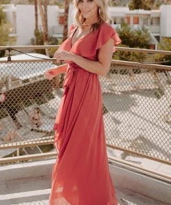 BB Custom Dresses Katya Ruffle Maxi Dress | Rosewood