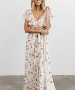 BB Custom Katya Ruffle Maxi Dress | Rust Print 18 BB Custom Katya Ruffle Maxi Dress | Rust Print