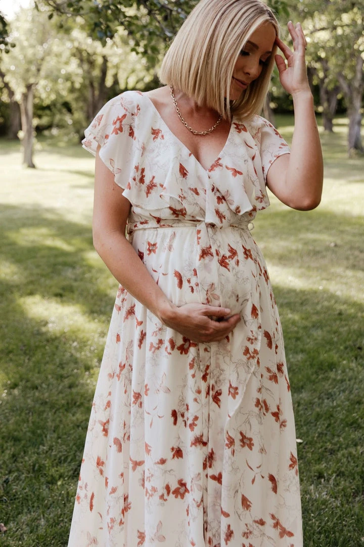 BB Custom Katya Ruffle Maxi Dress | Rust Print 3 BB Custom Katya Ruffle Maxi Dress | Rust Print