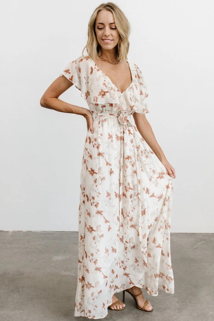 BB Custom Katya Ruffle Maxi Dress | Rust Print 2 BB Custom Katya Ruffle Maxi Dress | Rust Print