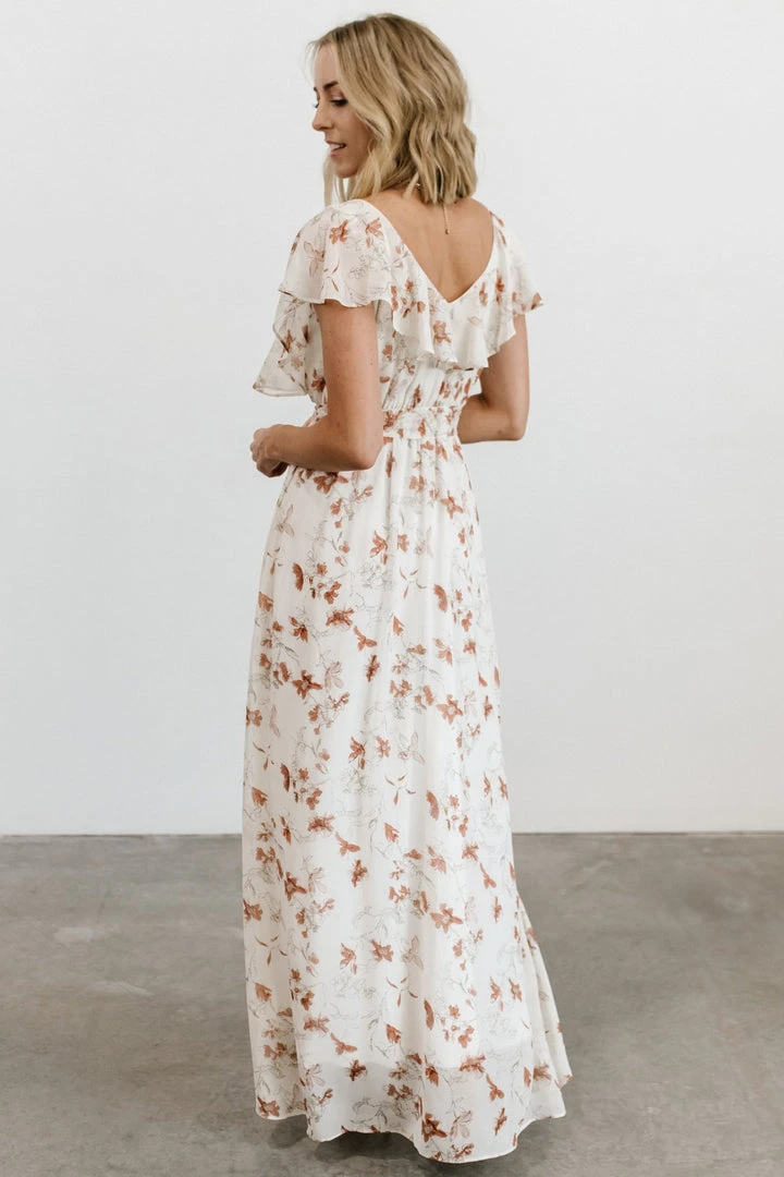 BB Custom Katya Ruffle Maxi Dress | Rust Print 6 BB Custom Katya Ruffle Maxi Dress | Rust Print