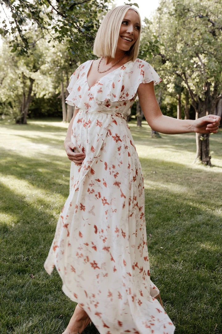 BB Custom Katya Ruffle Maxi Dress | Rust Print 5 BB Custom Katya Ruffle Maxi Dress | Rust Print