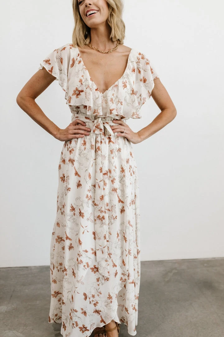 BB Custom Katya Ruffle Maxi Dress | Rust Print 10 BB Custom Katya Ruffle Maxi Dress | Rust Print