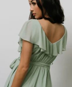 BB Custom Katya Ruffle Maxi Dress | Sage Dresses