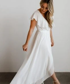 BB Custom Katya Ruffle Maxi Dress | White Dresses