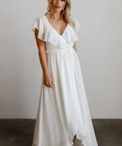 BB Custom Katya Ruffle Maxi Dress | White Dresses