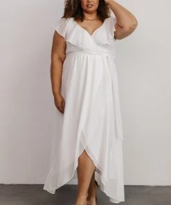 BB Custom Katya Ruffle Maxi Dress | White Dresses