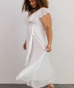 BB Custom Katya Ruffle Maxi Dress | White Dresses