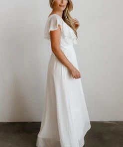 BB Custom Katya Ruffle Maxi Dress | White Dresses