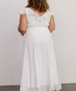 BB Custom Katya Ruffle Maxi Dress | White Dresses