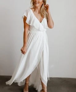 BB Custom Katya Ruffle Maxi Dress | White Dresses
