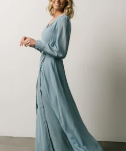 Soi Kelsey Wrap Dress | Dusty Blue Dresses