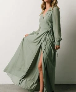 Soi Dresses Kelsey Wrap Dress | Dusty Sage