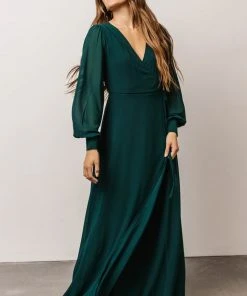 Soi Kelsey Wrap Dress | Emerald