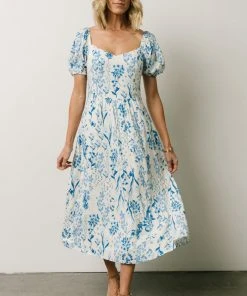 SL Kenna Midi Dress | Blue Floral Print