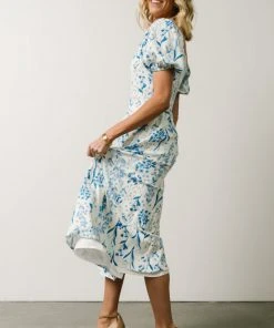 SL Kenna Midi Dress | Blue Floral Print