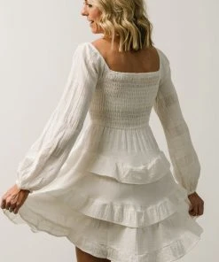 POL Kennedy Square Neck Baby Doll Dress | Ivory