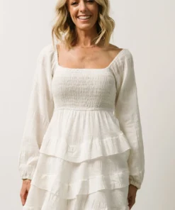 POL Kennedy Square Neck Baby Doll Dress | Ivory 3 POL Kennedy Square Neck Baby Doll Dress | Ivory