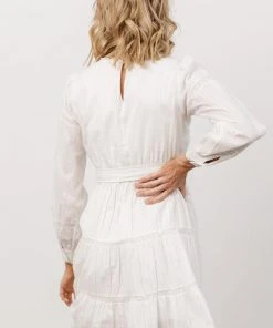IL Keri Long Sleeve Short Dress | Off White Dresses