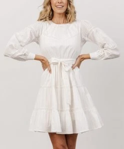 IL Keri Long Sleeve Short Dress | Off White Dresses