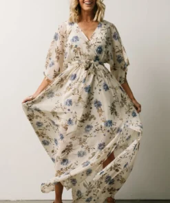 BB Custom Dresses Kia Kimono Maxi Dress | Blue Floral 2 BB Custom Dresses Kia Kimono Maxi Dress | Blue Floral